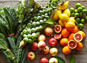 a group of fruits and vegetables on a wood surface Healthy Weight Loss Diets Sunbury Common