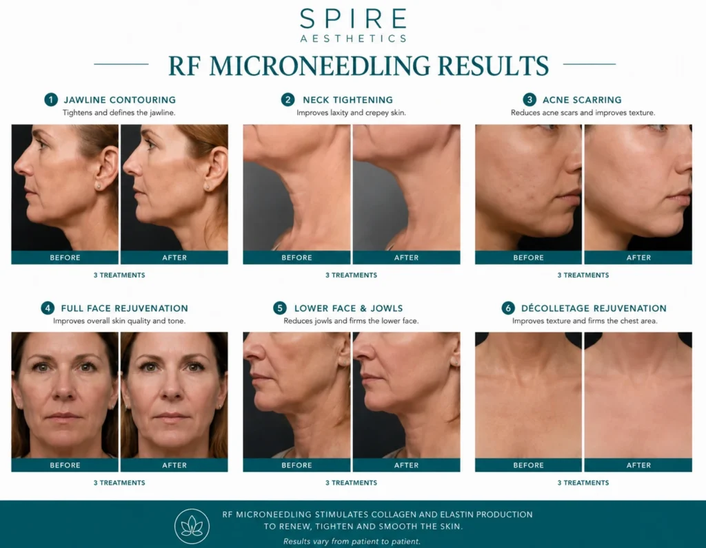 RF Microneedling Skin tightening Sunbury Common results